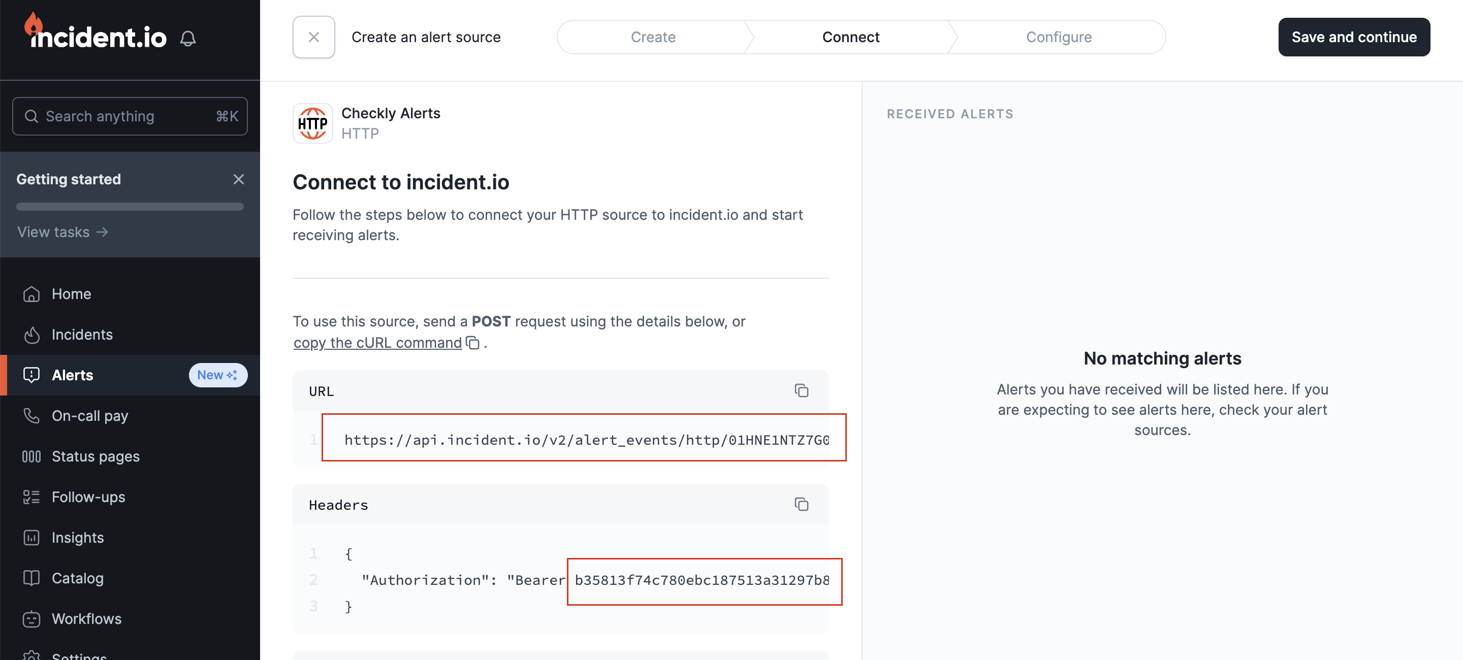 incident.io integration step 2